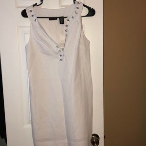 White Dress with Silver rhinestones